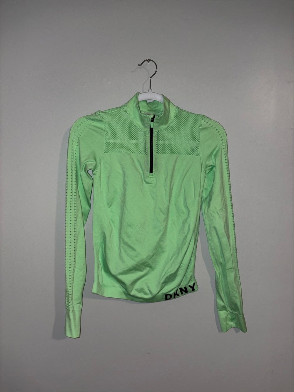 DKNY | Green Half Zip Mesh Longsleeve